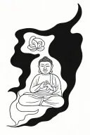 Buddha meditating tattoo design idea
