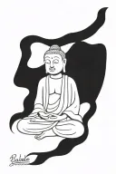 Buddha meditating tattoo design idea