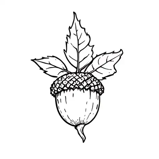 Acorn tattoo design idea