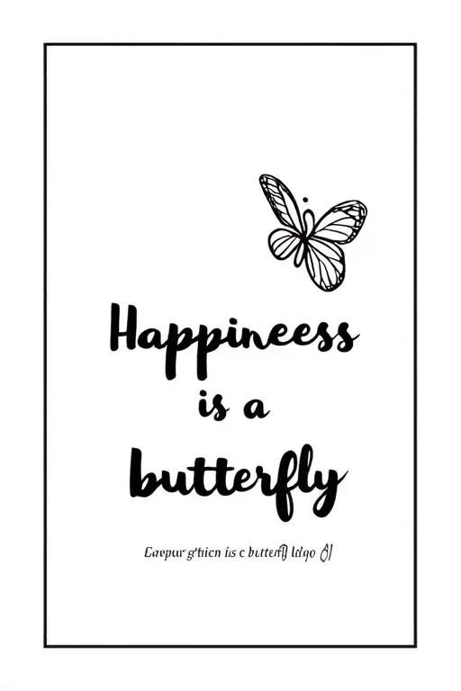"Happiness is a butterfly" "Happiness is a butterfly" butterfly flying tattoo design idea
