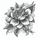 May, July, October, February birth flowers tattoo design idea