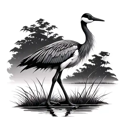 sandhill crane tattoo design idea