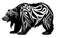 bear tribal tattoo design idea