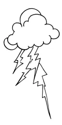 cloud storm clouds with lightning tattoo design idea
