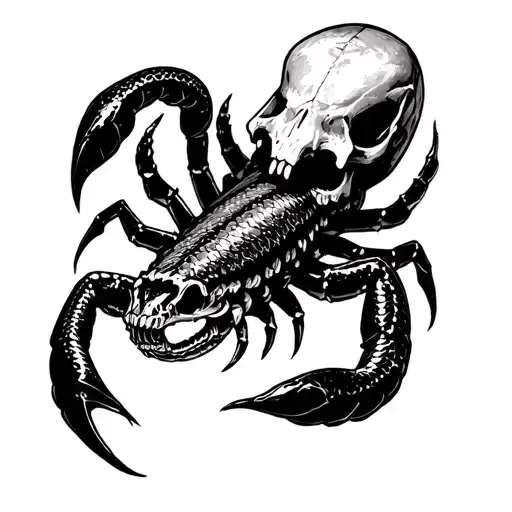 scorpion snake skull  for hand tattoo design idea