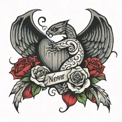 never in my arms forever in my heart tattoo design idea
