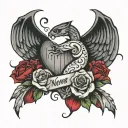 never in my arms forever in my heart tattoo design idea