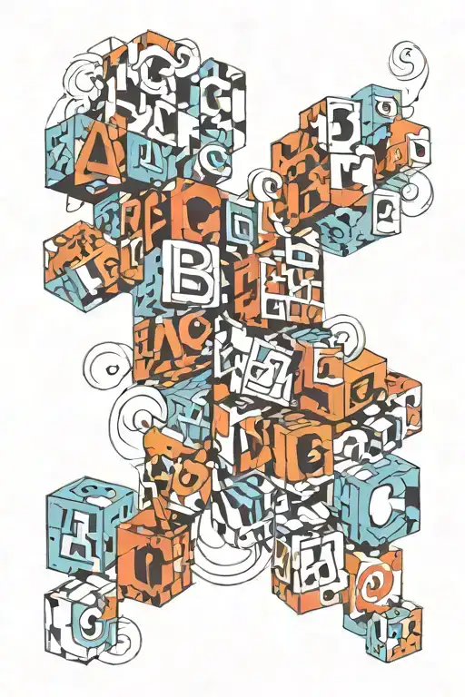 abc block letters tattoo design idea