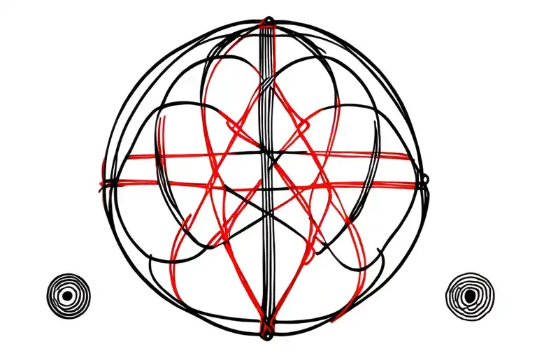 red string theory interwoven tattoo design idea