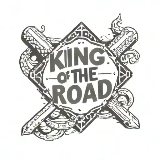 road sign with king of the road words inside tattoo design idea