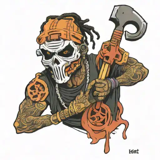 [Intro] Car jack, gat packed, hard head, wig split Die nigga die nigga die nigga die, gotta big clip wit' a Jason mask C tattoo design idea