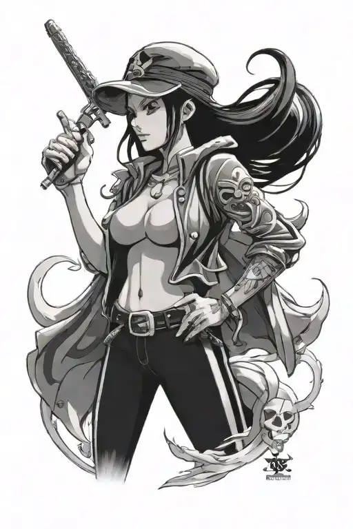Nico Robin from One Piece tattoo design idea