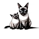 psyduck and Siamese cat sitting together tattoo design idea