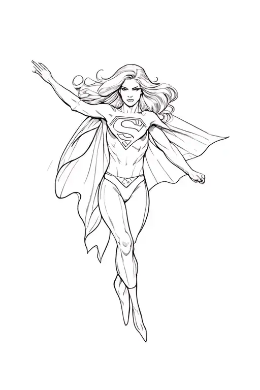 supergirl hovering 10 feet tattoo design idea