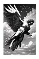 icarus falling from sky tattoo design idea