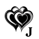 3 hearts with letter J simple ideas tattoo design idea
