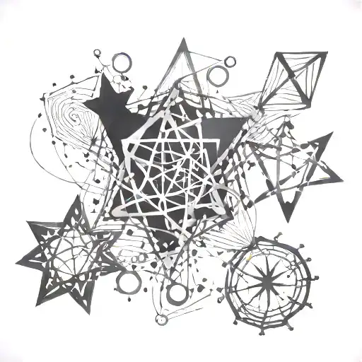 stars, lines, structural formula, DNA tattoo design idea