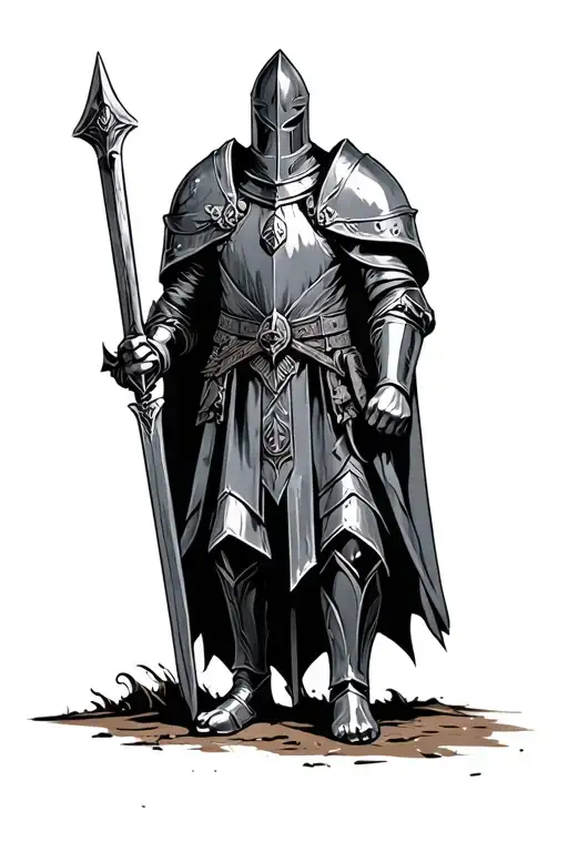 Knight with claymore tattoo design idea