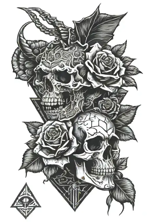 pyramid dragon roses skull tattoo design inspired tattoo design idea