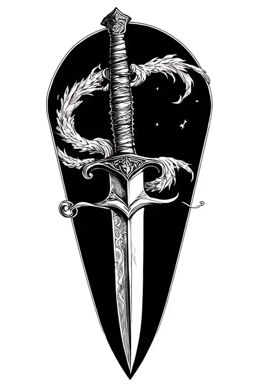 long dagger on the night street tattoo design idea