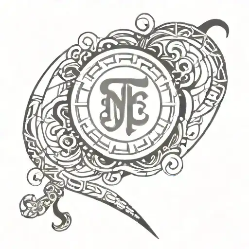 Design a tattoo that like a pandora bracelet.  The charms are logos for the METS, JETS, KNICKS, FC BARCELONA, and the PR tattoo design idea