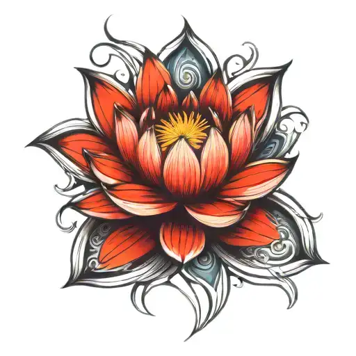 Spinal tattoo: Lotus tattoo design idea