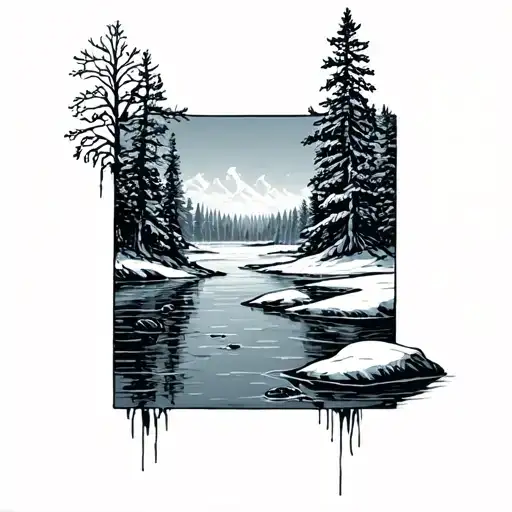 Frozen Lake tattoo design idea