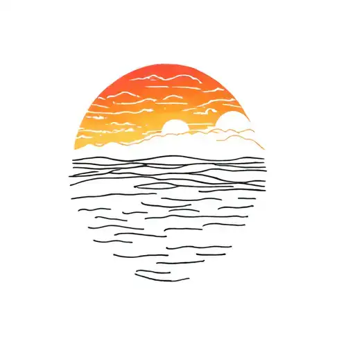 Ocean Sunrise tattoo design idea