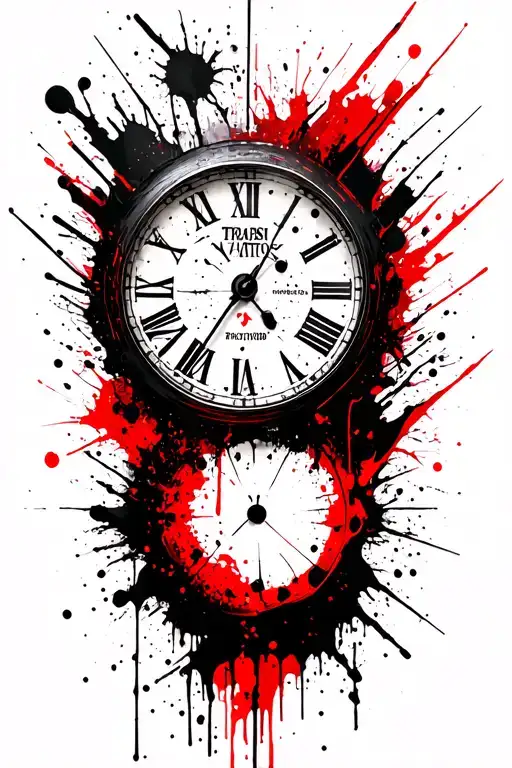 clock brokpen 1987 roman numerals tattoo design idea