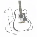 Create a minimalist tattoo of Taylor Swift's guitar with a hidden message in the strings tattoo design idea
