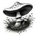 mushroom escape tattoo design idea