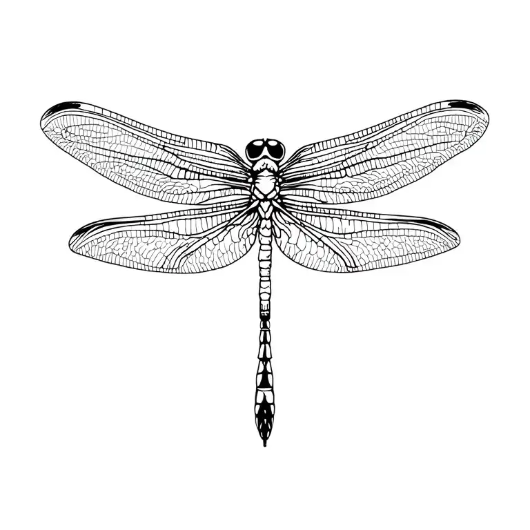 dragonfly perched tattoo design idea