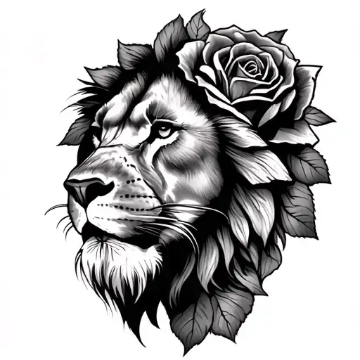león and rose tattoo tattoo design idea