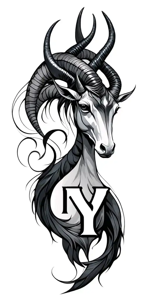 Taurus And Capricorn and libra Combined "M" and "Y" tattoo design idea