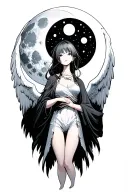 Angel holding soul eater moon anime tattoo design idea