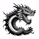 dragon+ torii + scroll japanese tattoo design idea