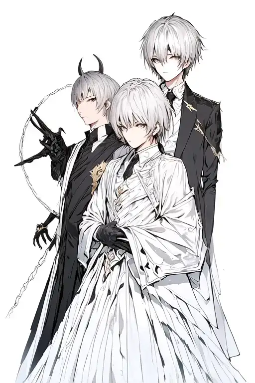 Ken Kaneki, Issei Hyoudou, Ainz Ooal Gown, Shadow (Cid Kagenou), and Light Yagami tattoo design idea