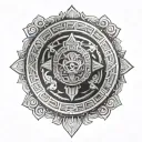 aztec calendar tattoo design idea