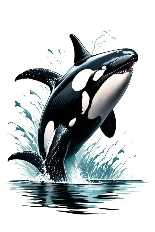 orca whale tattoo design idea