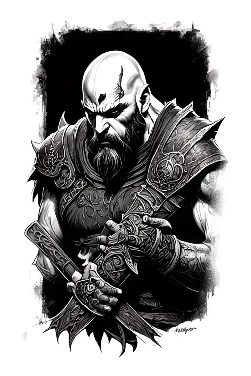 kratos god of war tattoo design idea