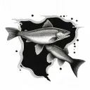 rainbow trout tattoo design idea