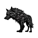 viking wolf silhouette tattoo design idea