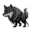 viking wolf silhouette tattoo design idea