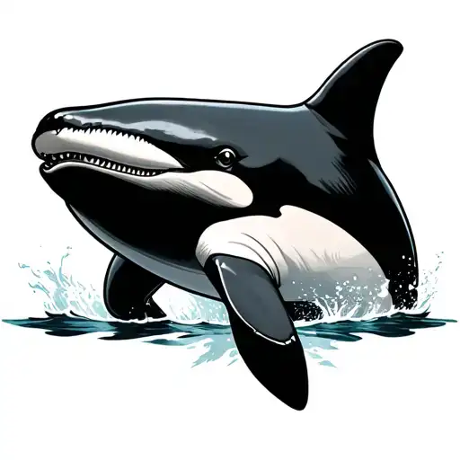 angry killer whale tattoo design idea