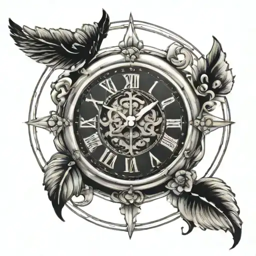 clock showing 13 o'clock in roman numerals tattoo design idea