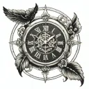 clock showing 13 o'clock in roman numerals tattoo design idea