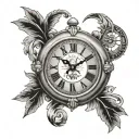 clock showing 13 o'clock in roman numerals tattoo design idea