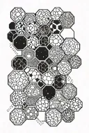 honey comb with geometric design connections tattoo design idea