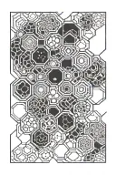 honey comb with geometric design connections tattoo design idea