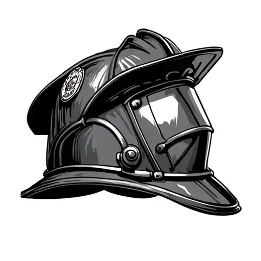 firefighter helmet tattoo design idea